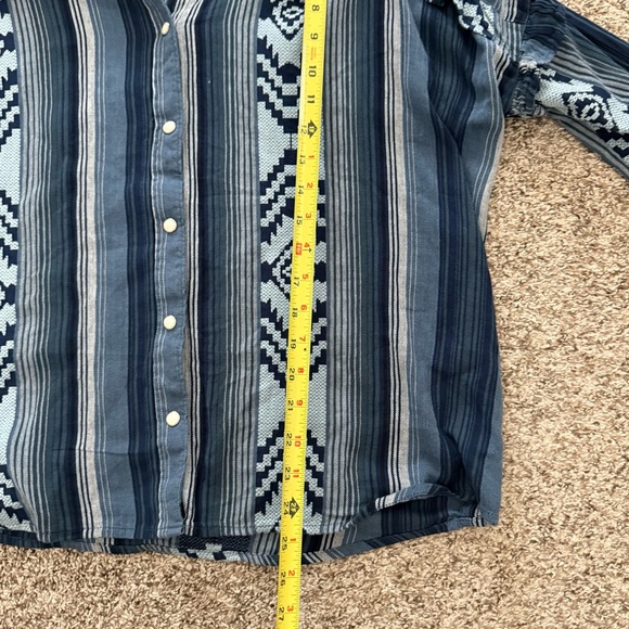 Wrangler Retro large Coastal Cowgirl Aztec Southwestern Cotton Snap button shirt - Picture 16 of 16